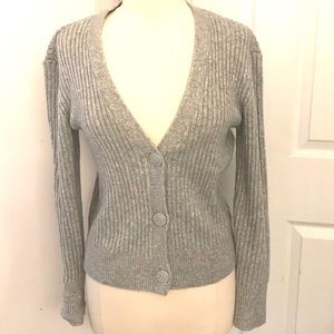 Halogen Ribbed V Neck Cardigan